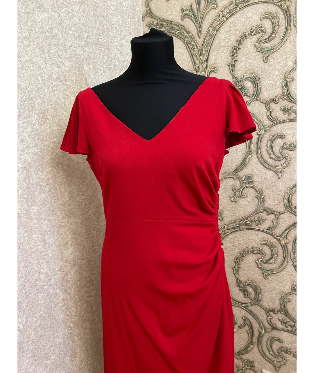 VALENTINO Красное хлопко-эластановое коктейльное платье, фото 7