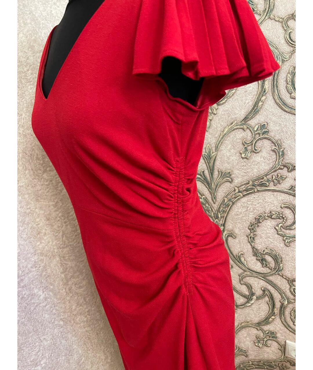 VALENTINO Красное хлопко-эластановое коктейльное платье, фото 2