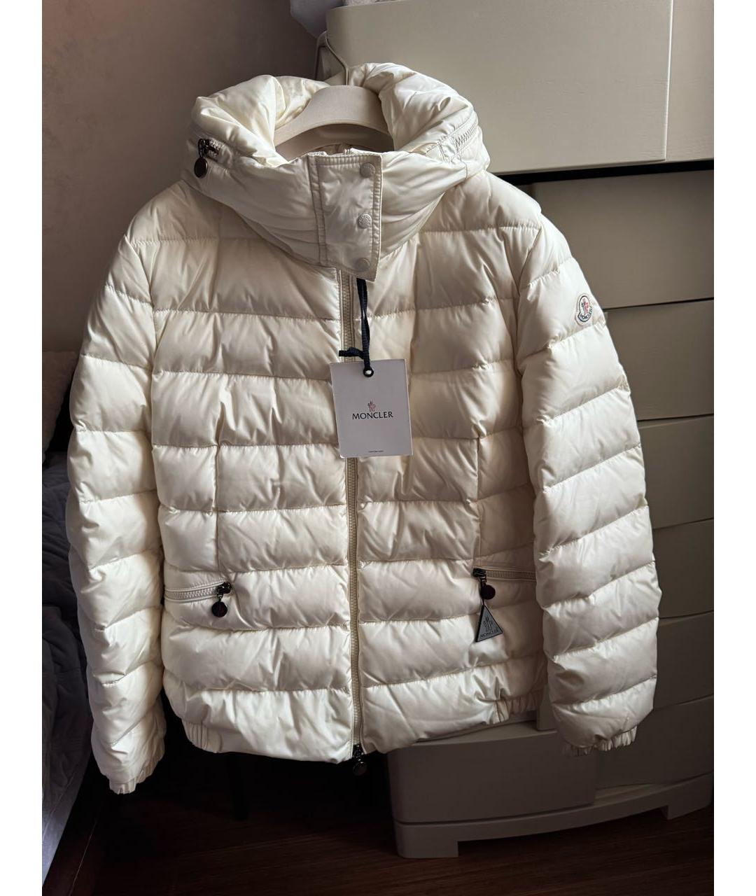 MONCLER Белая полиэстеровая куртка, фото 8