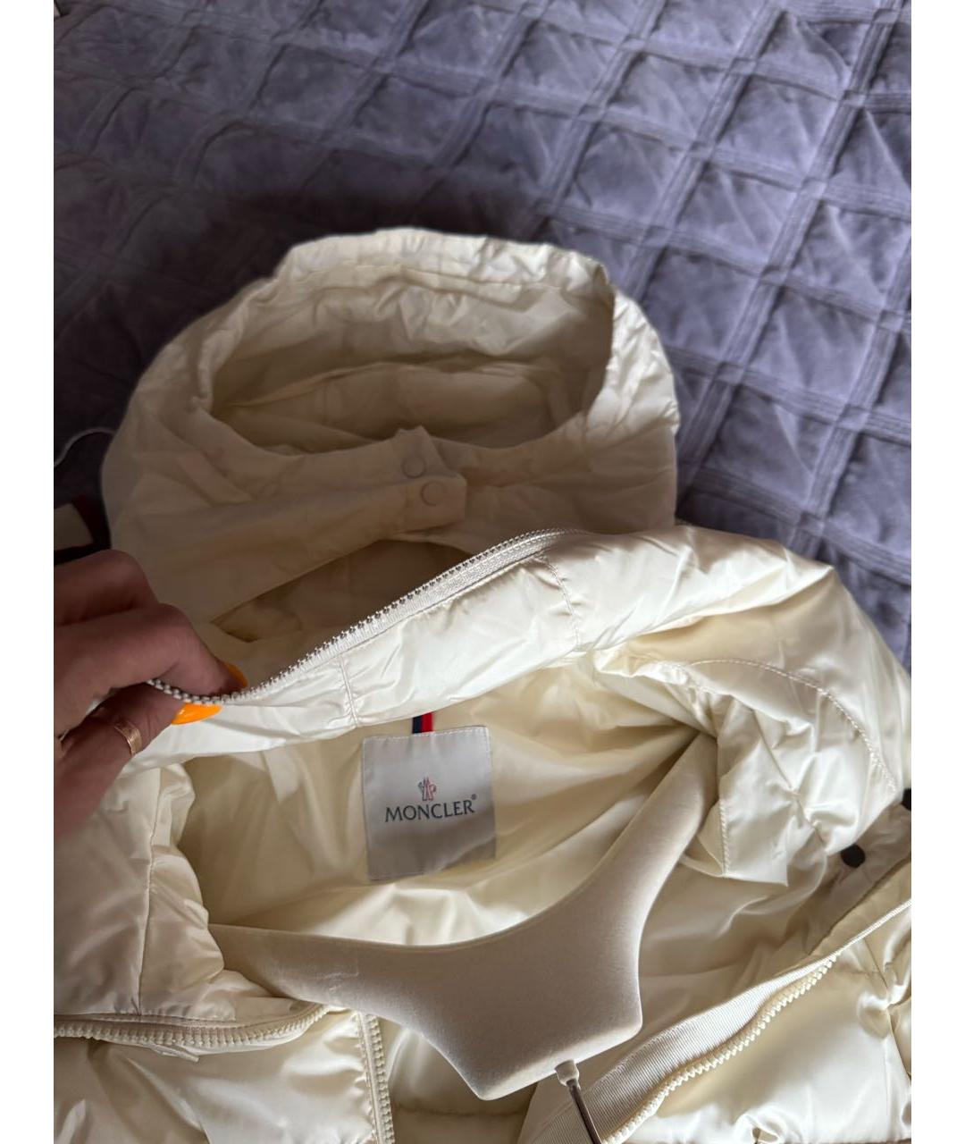 MONCLER Белая полиэстеровая куртка, фото 3