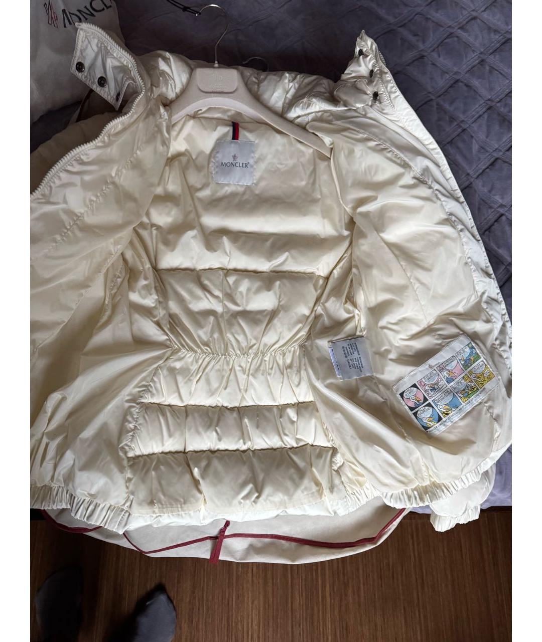 MONCLER Белая полиэстеровая куртка, фото 7