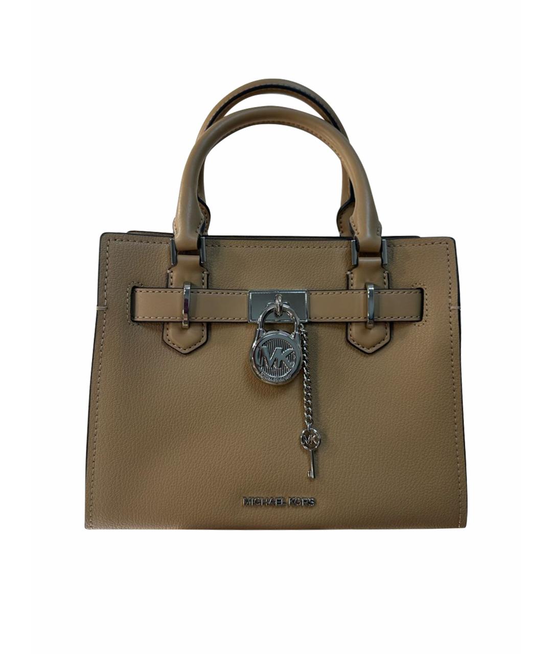 MICHAEL KORS Бежевая кожаная сумка с короткими ручками, фото 1