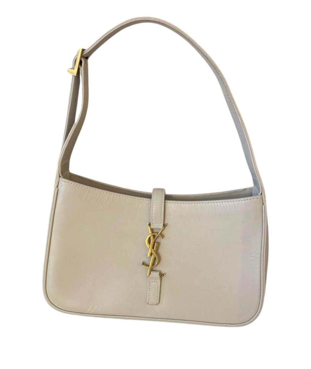 SAINT LAURENT Бежевая кожаная сумка через плечо, фото 1