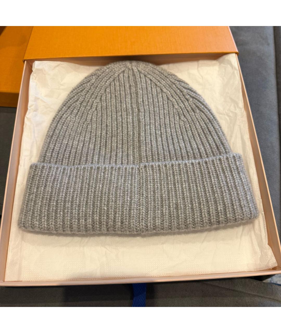LOUIS VUITTON Серая кашемировая шапка, фото 2