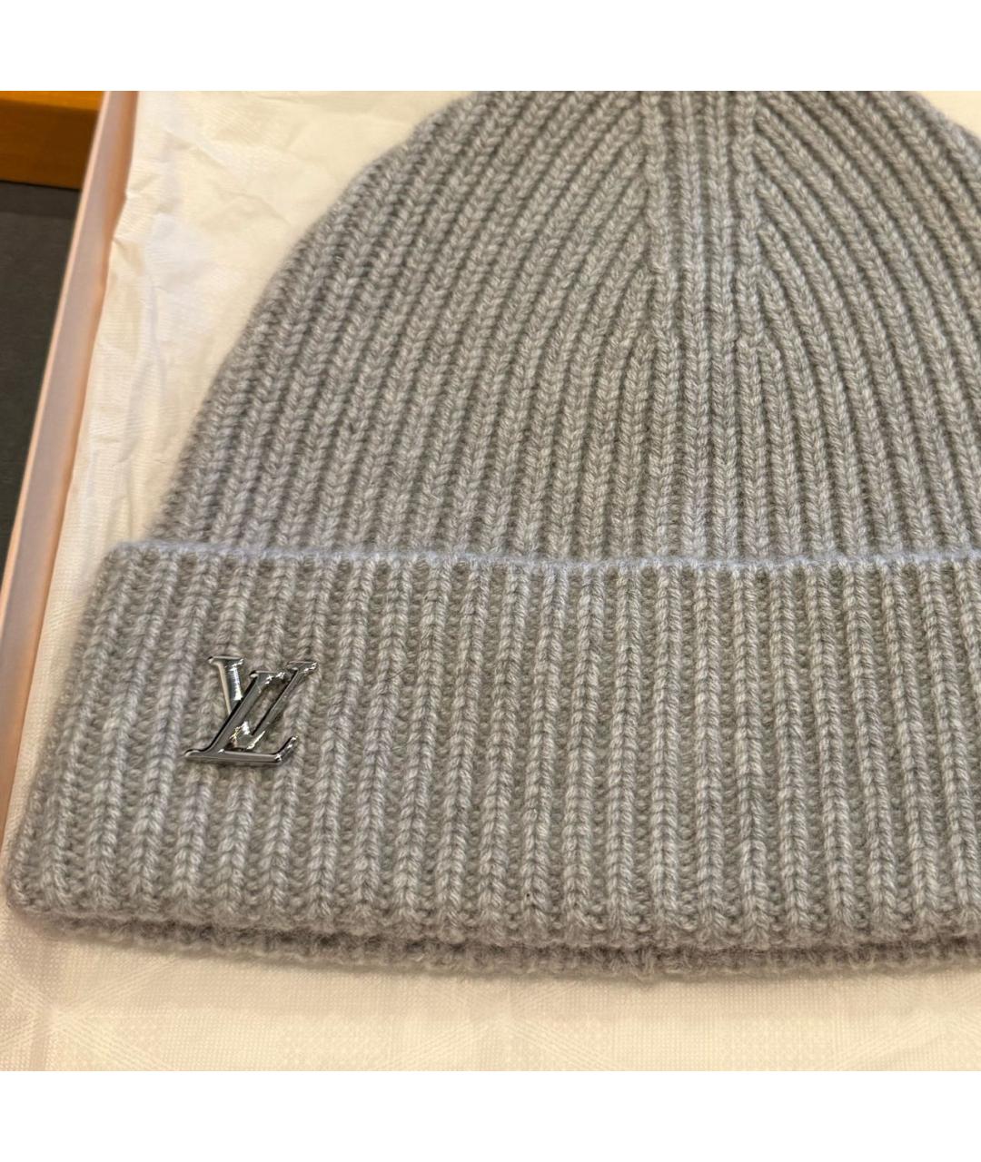 LOUIS VUITTON Серая кашемировая шапка, фото 3