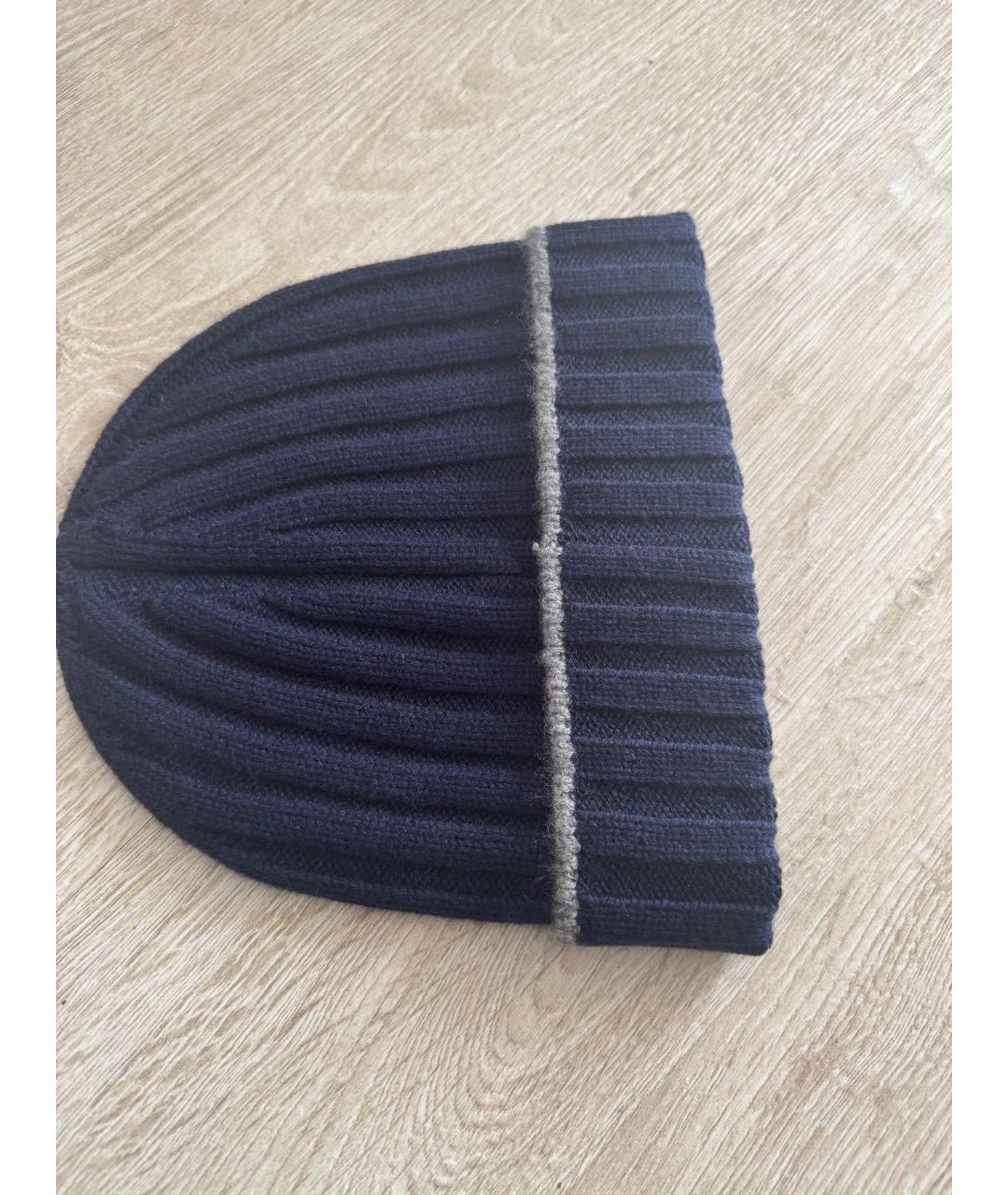 BRUNELLO CUCINELLI Синяя кашемировая шапка, фото 6