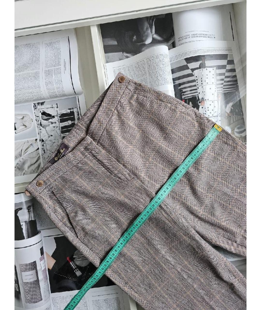 LORO PIANA Бежевые хлопковые прямые брюки, фото 5