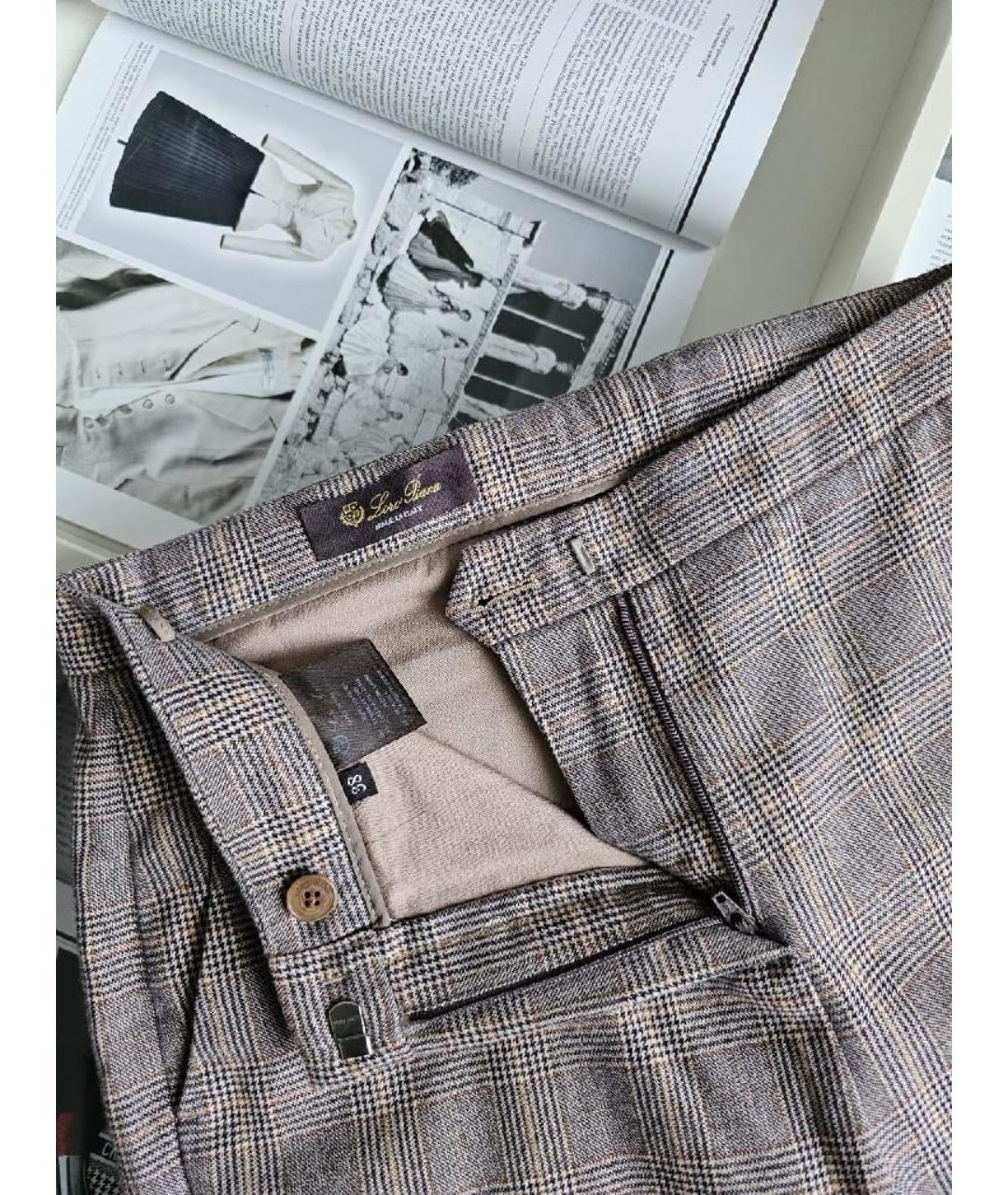 LORO PIANA Бежевые хлопковые прямые брюки, фото 3