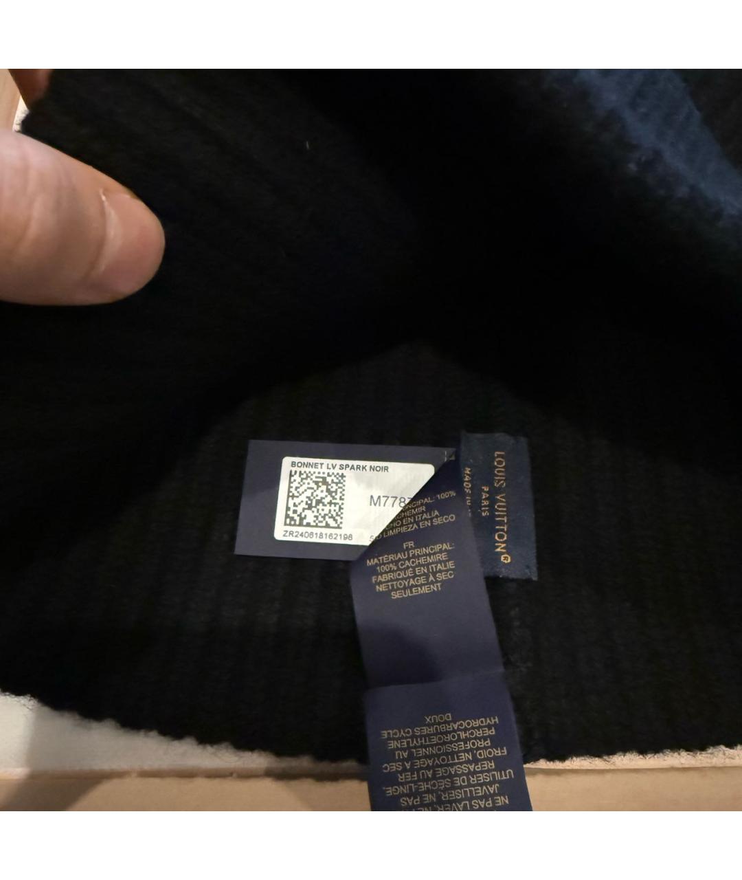 LOUIS VUITTON Черная кашемировая шапка, фото 4