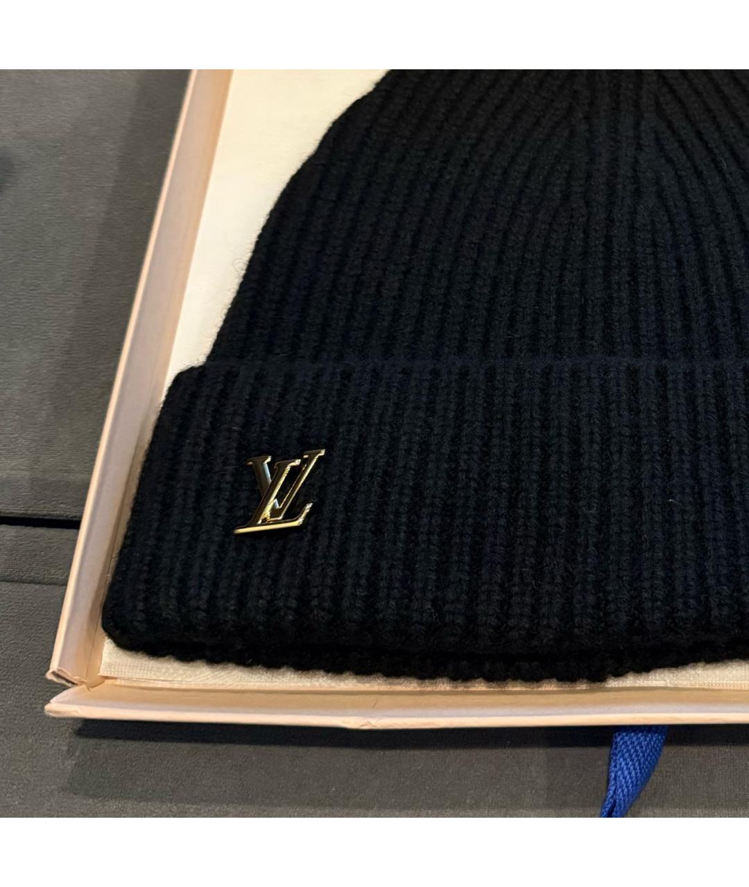 LOUIS VUITTON Черная кашемировая шапка, фото 3