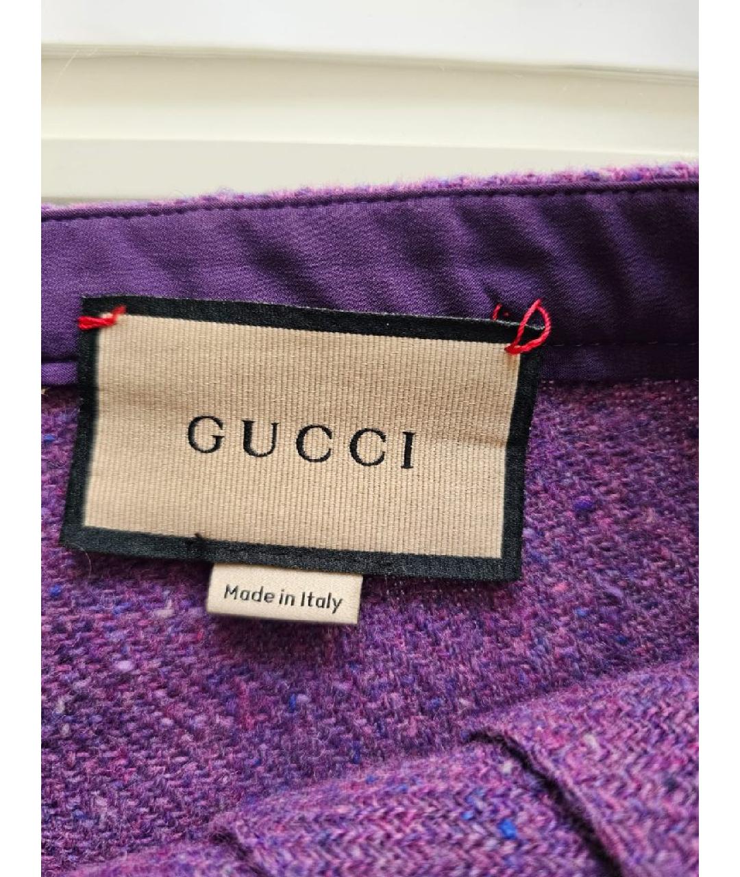 GUCCI Фиолетовая хлопковая юбка мини, фото 3