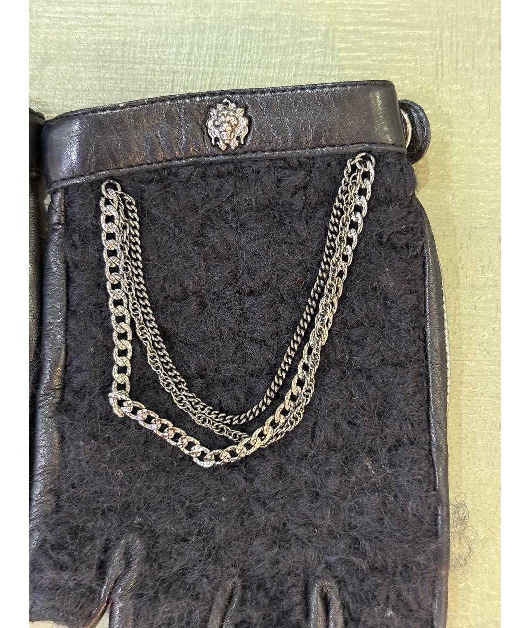 CHANEL Черные кожаные митенки, фото 3