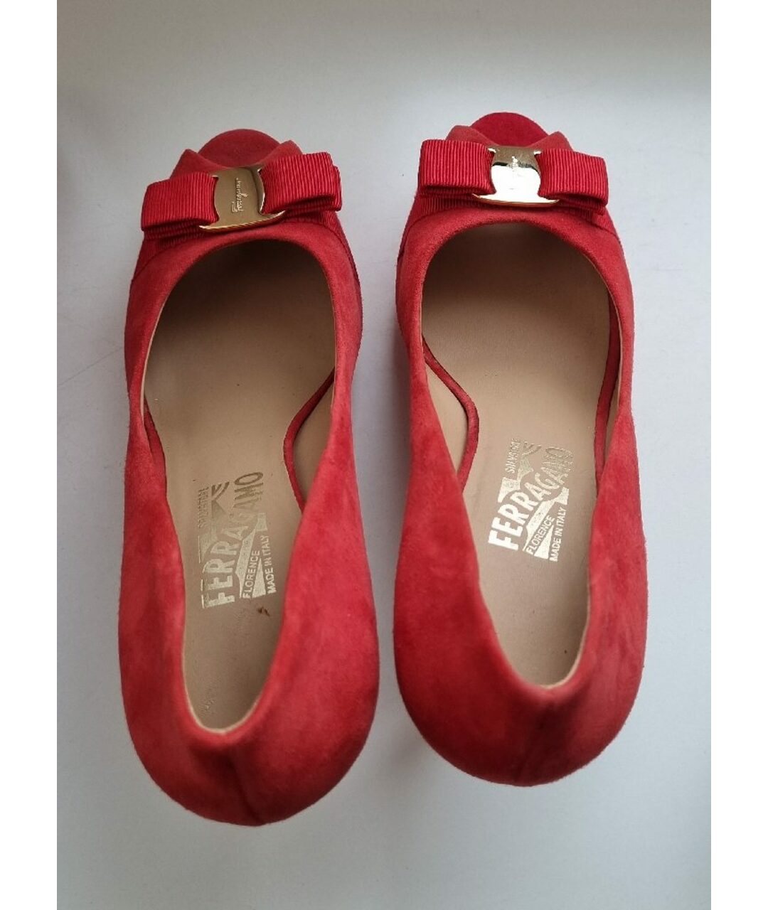 FERRAGAMO Красные замшевые туфли, фото 3