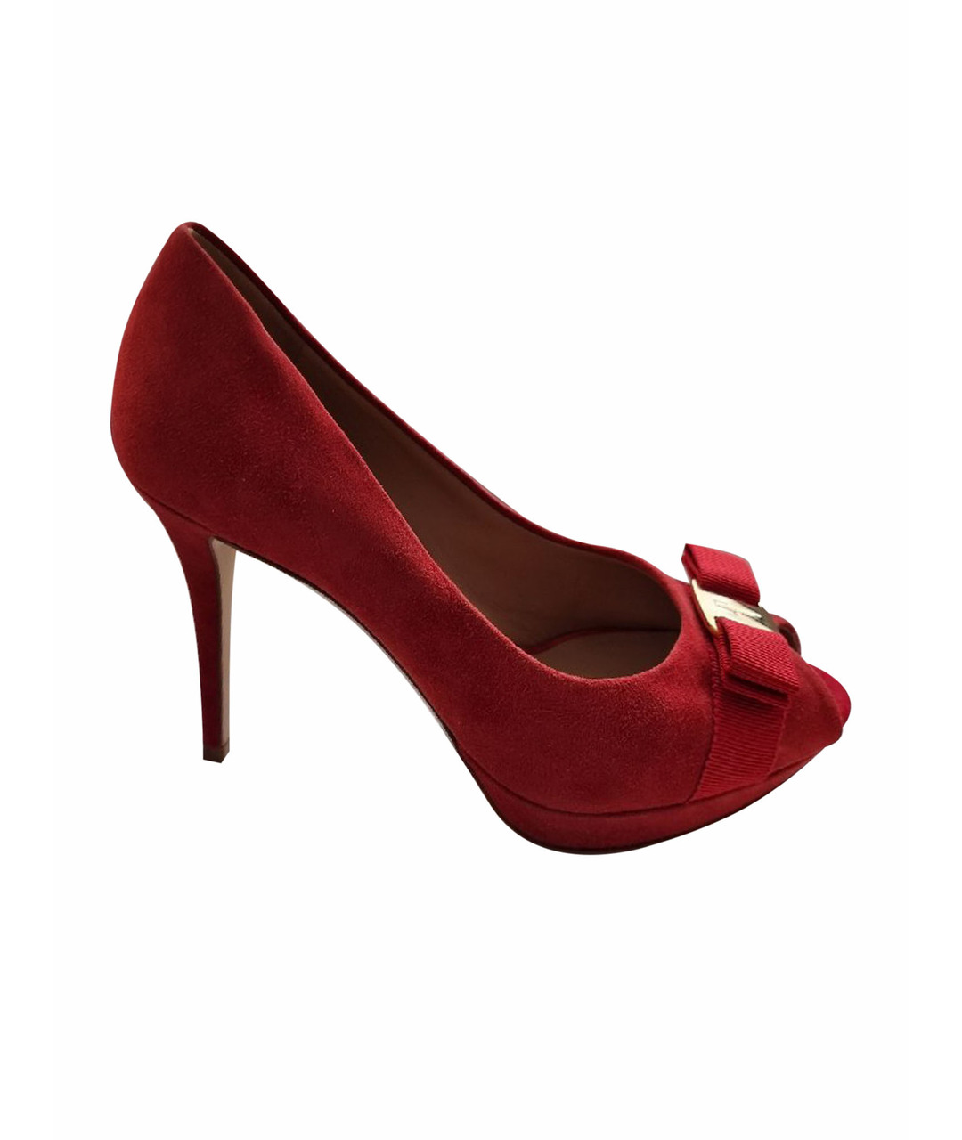 FERRAGAMO Красные замшевые туфли, фото 1