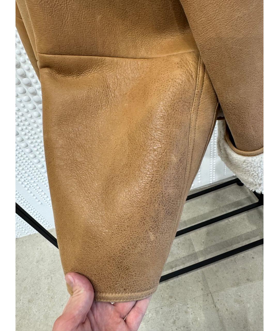 LOEWE Бежевая меховая дубленка, фото 6