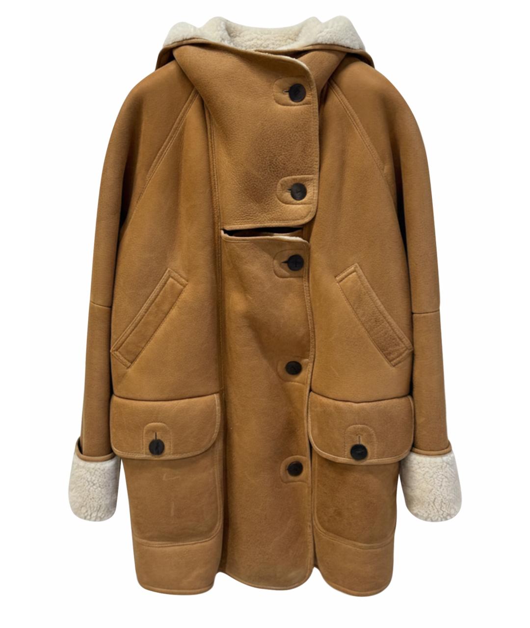 LOEWE Бежевая меховая дубленка, фото 1