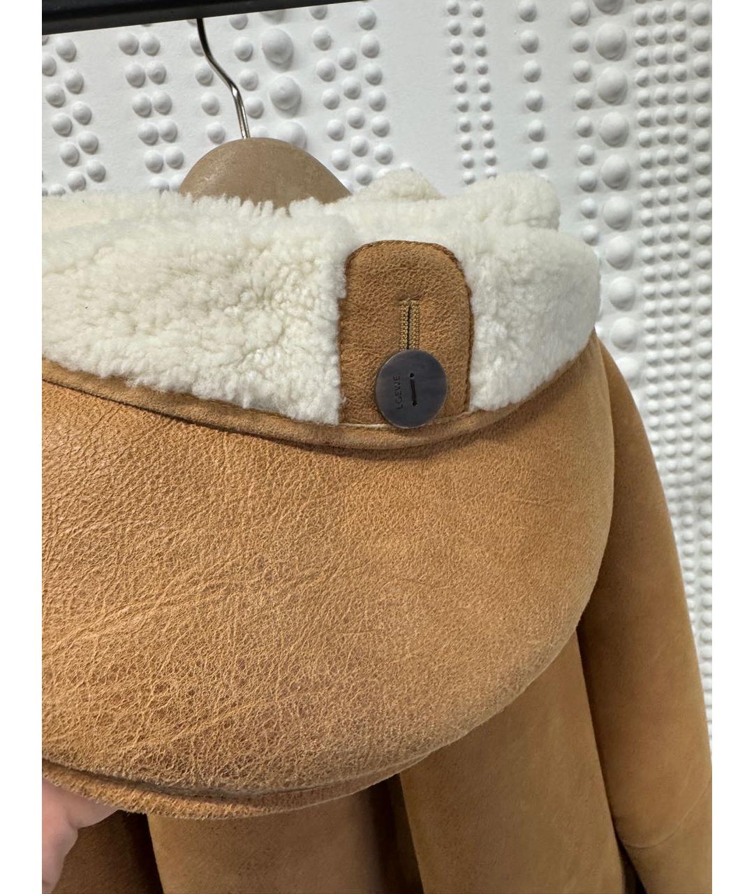 LOEWE Бежевая меховая дубленка, фото 5