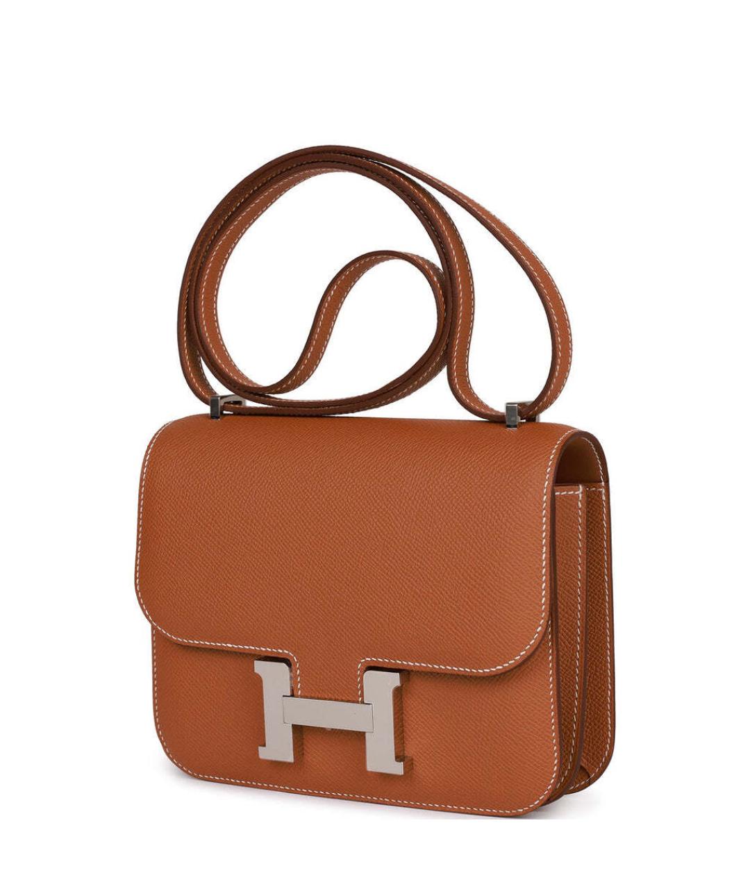 HERMES Коричневая кожаная сумка через плечо, фото 4