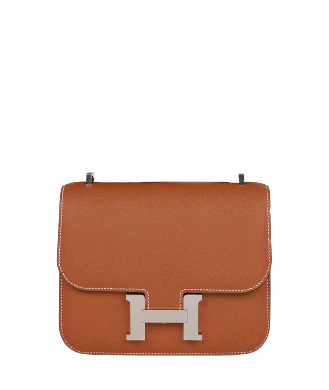 HERMES Коричневая кожаная сумка через плечо, фото 1