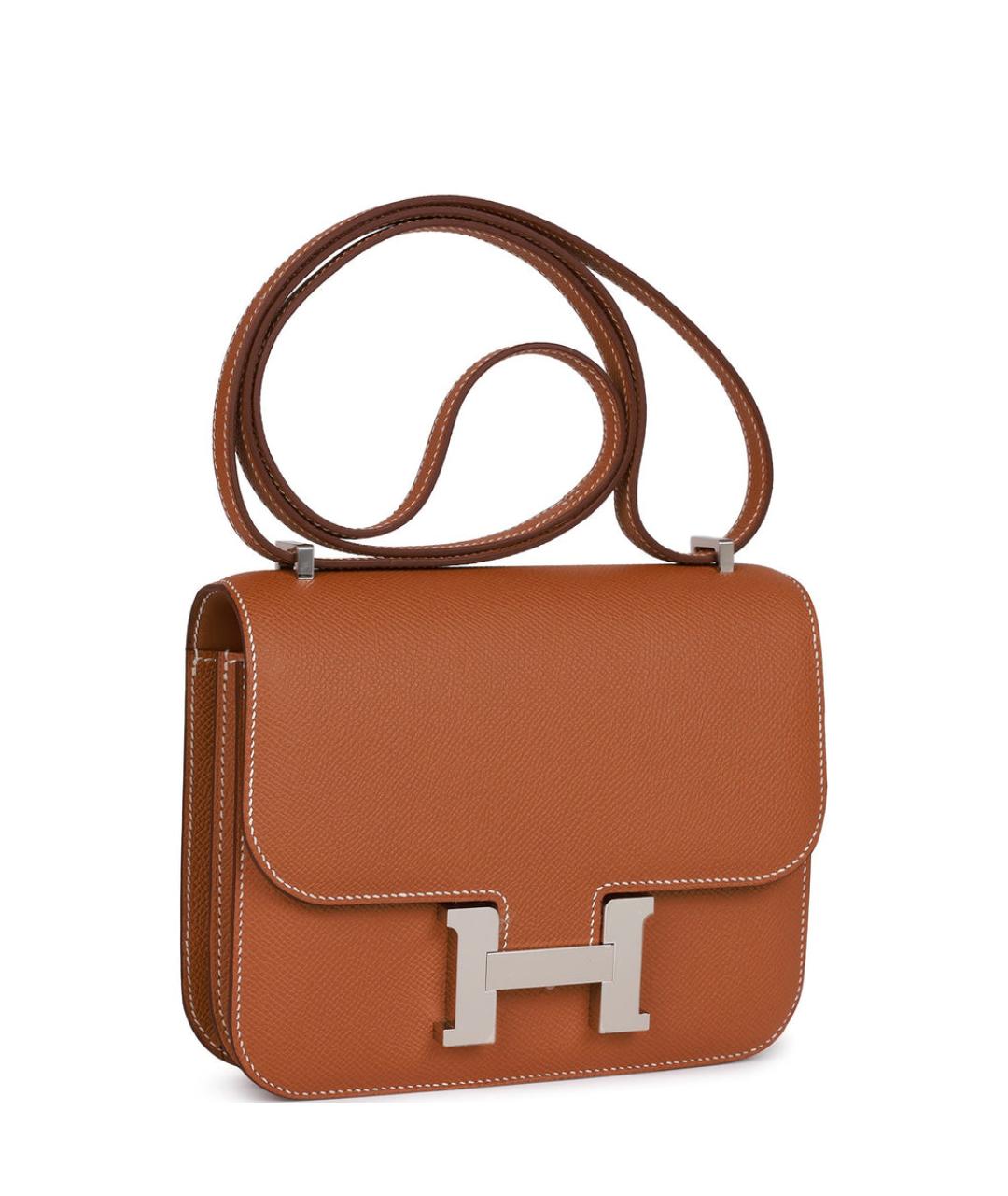 HERMES Коричневая кожаная сумка через плечо, фото 5