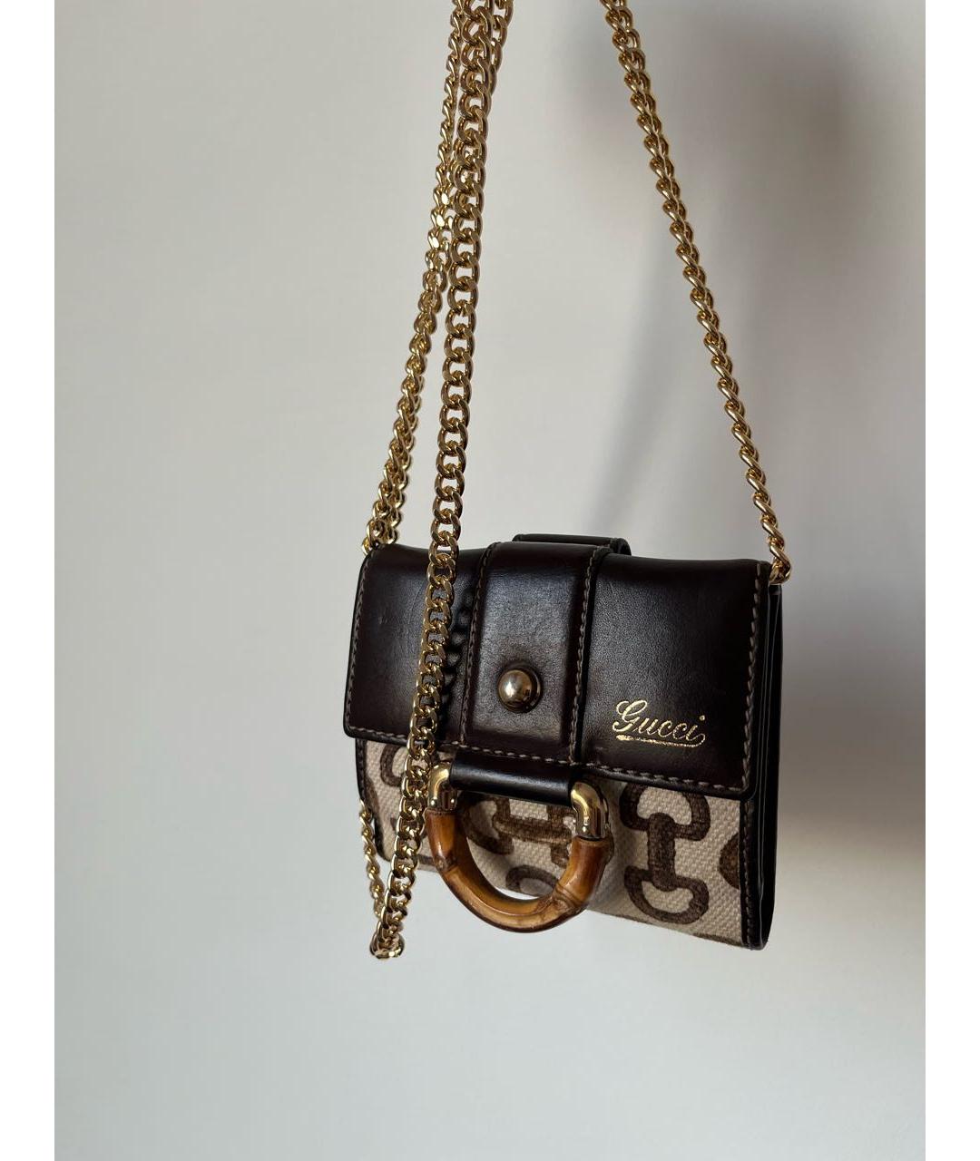 GUCCI Коричневый кожаный кошелек, фото 4