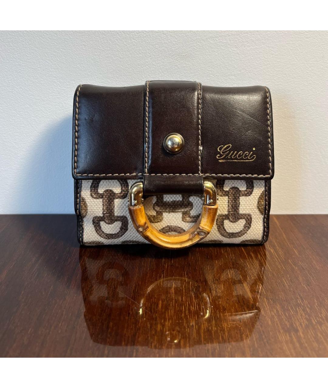 GUCCI Коричневый кожаный кошелек, фото 2