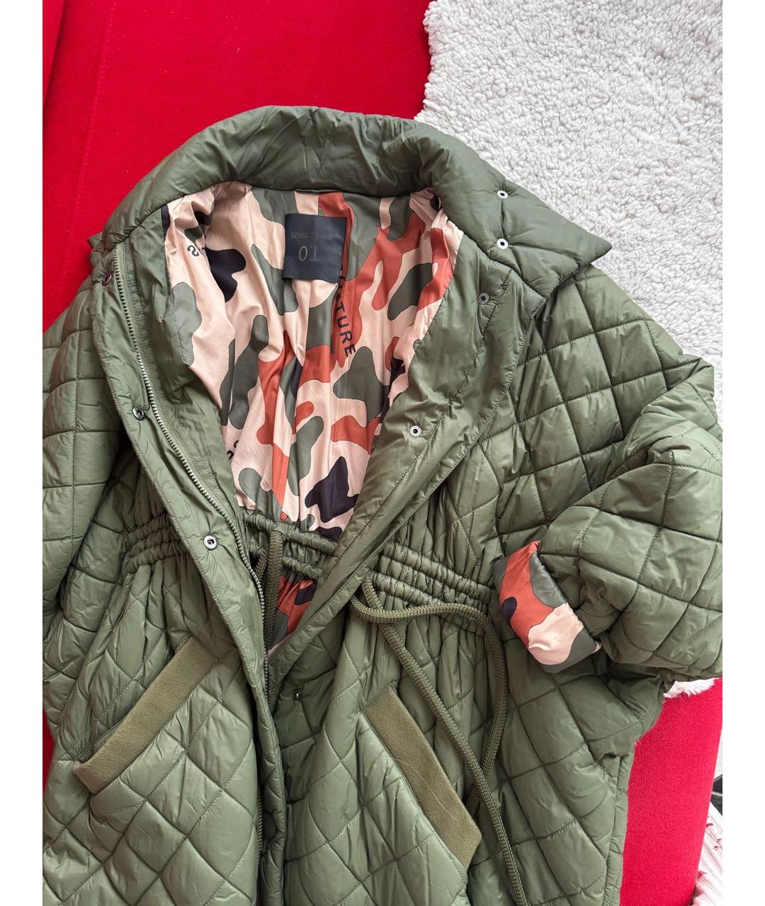 SEMICOUTURE Хаки полиэстеровая куртка, фото 4