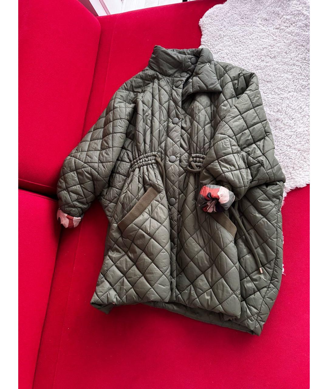 SEMICOUTURE Хаки полиэстеровая куртка, фото 2