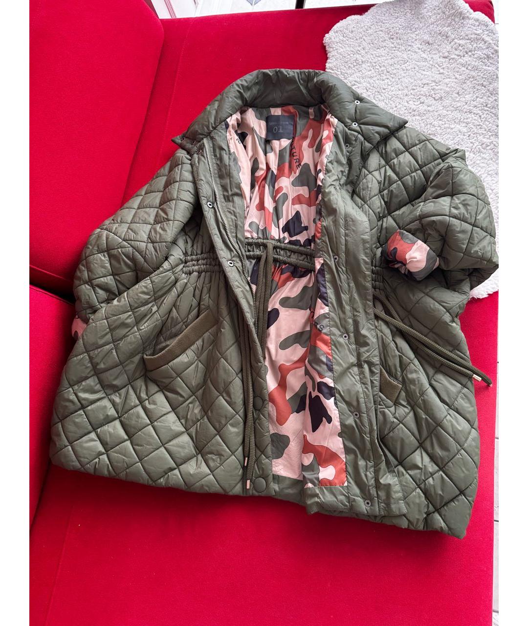 SEMICOUTURE Хаки полиэстеровая куртка, фото 8