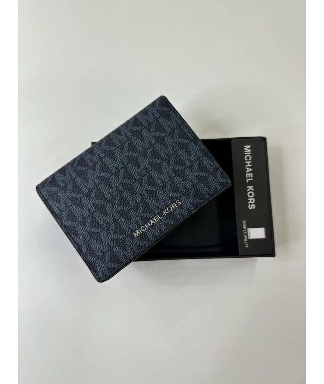 MICHAEL KORS Темно-синий кардхолдер из искусственной кожи, фото 5