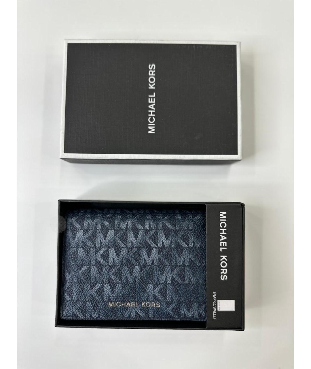 MICHAEL KORS Темно-синий кардхолдер из искусственной кожи, фото 2