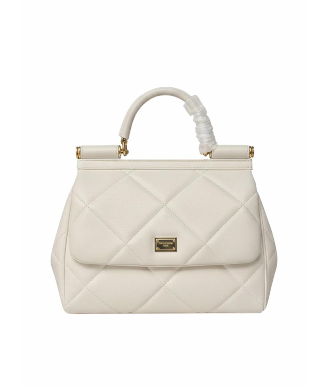 DOLCE&GABBANA Белая кожаная сумка через плечо, фото 1