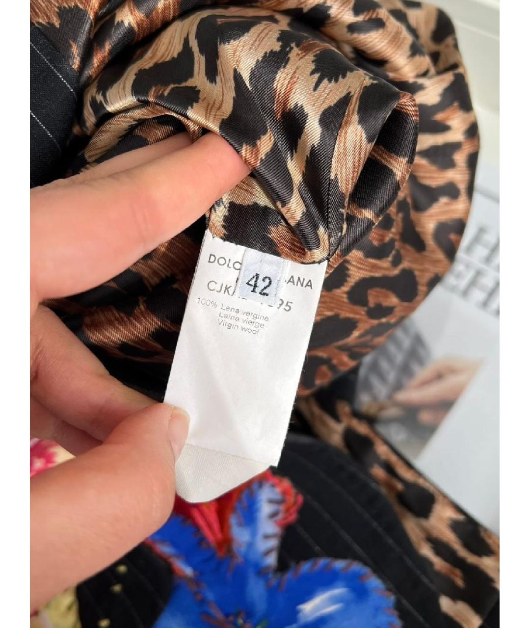 DOLCE&GABBANA Антрацитовый вискозный жакет/пиджак, фото 4