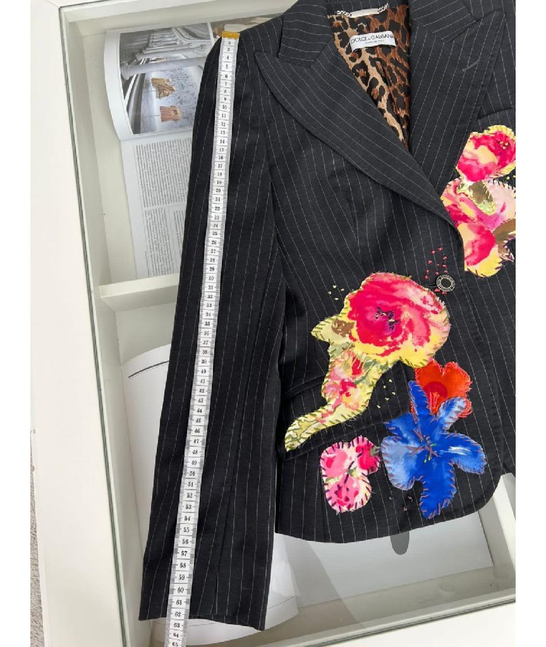 DOLCE&GABBANA Антрацитовый вискозный жакет/пиджак, фото 8