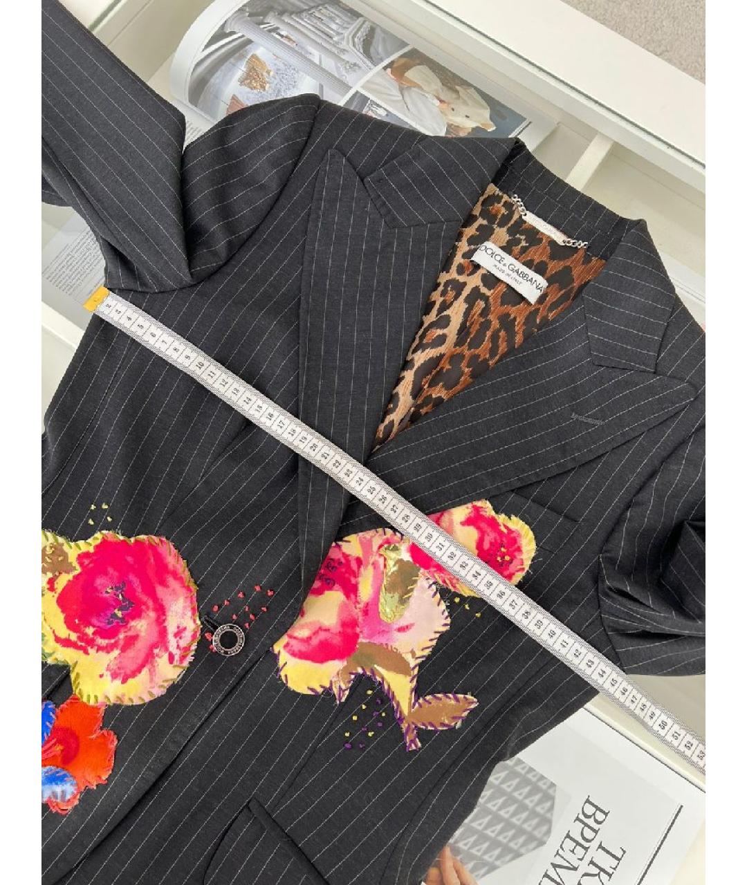 DOLCE&GABBANA Антрацитовый вискозный жакет/пиджак, фото 5