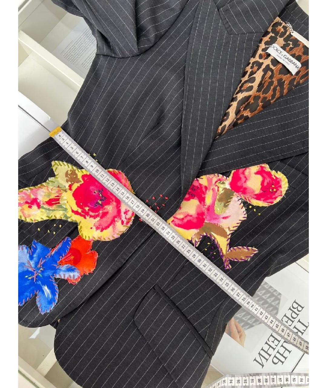 DOLCE&GABBANA Антрацитовый вискозный жакет/пиджак, фото 6