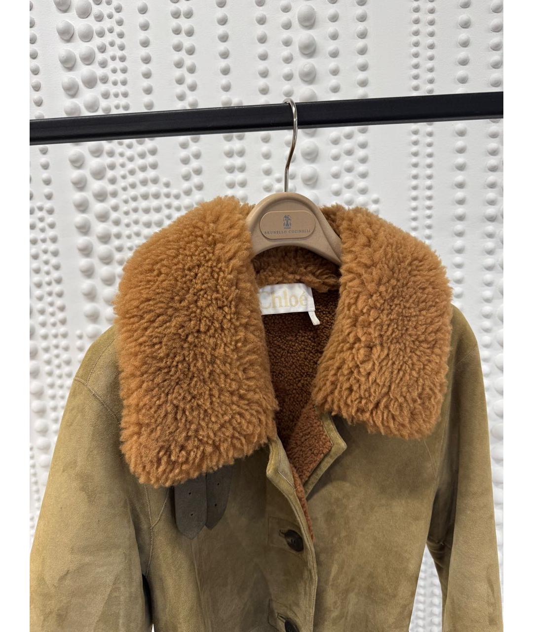 CHLOE Коричневая меховая дубленка, фото 3