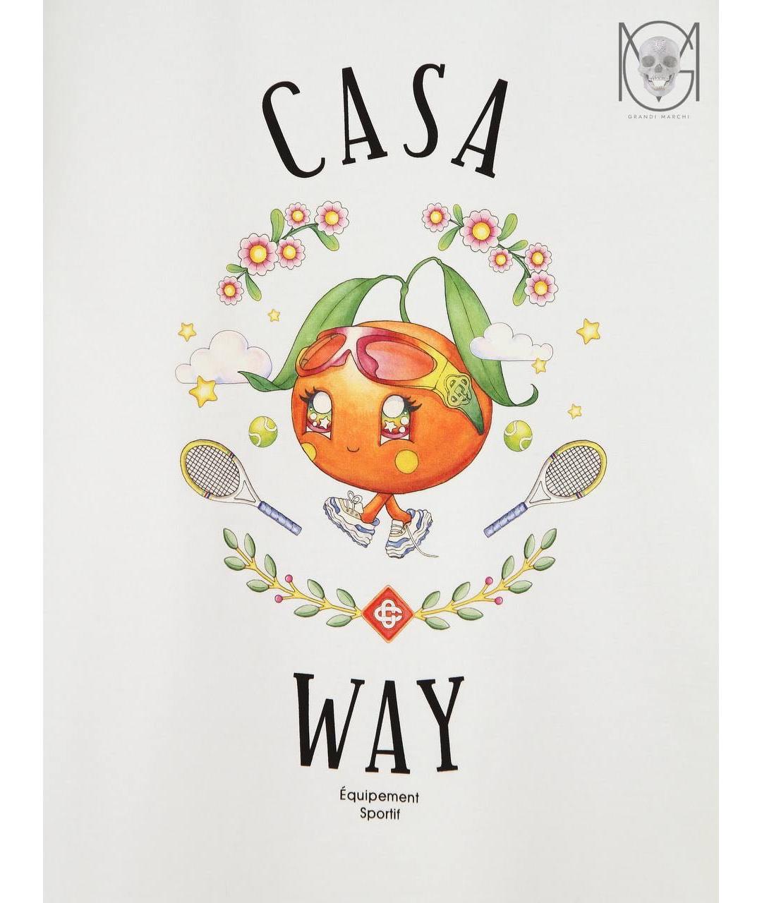 CASABLANCA Белая хлопковая футболка, фото 3