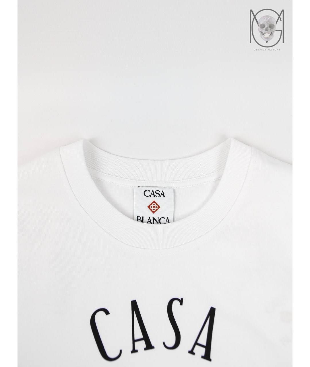 CASABLANCA Белая хлопковая футболка, фото 4