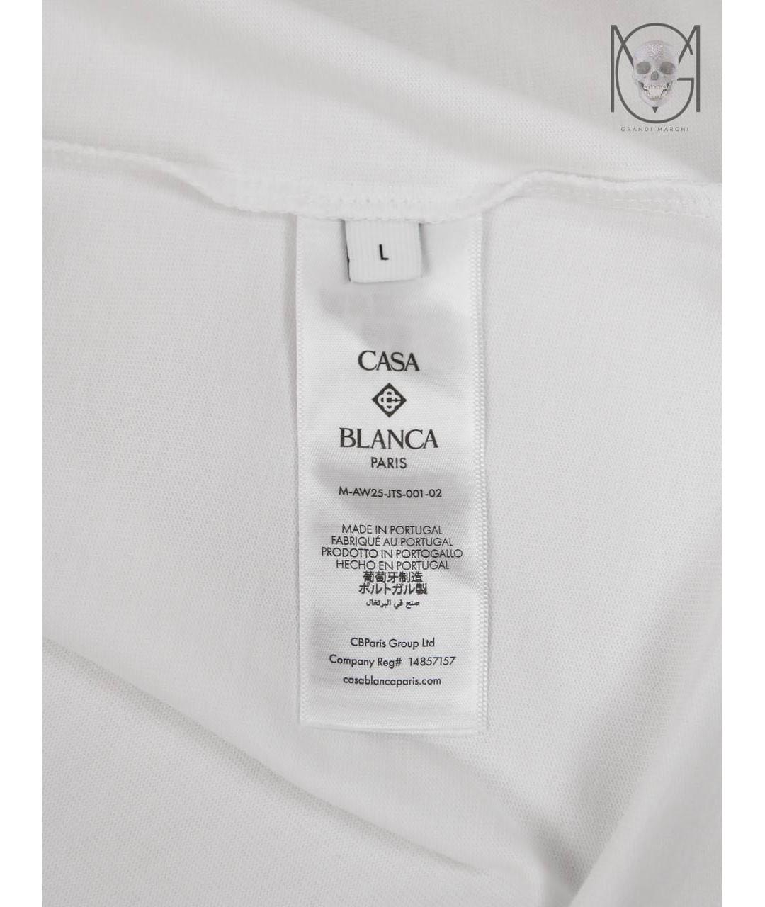 CASABLANCA Белая хлопковая футболка, фото 8