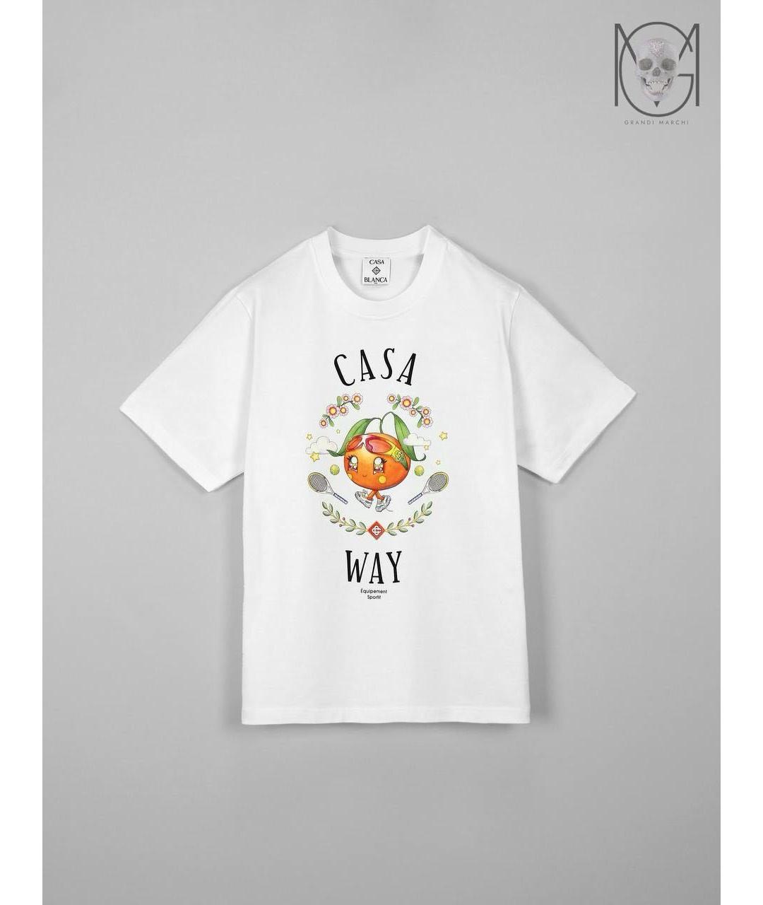 CASABLANCA Белая хлопковая футболка, фото 9