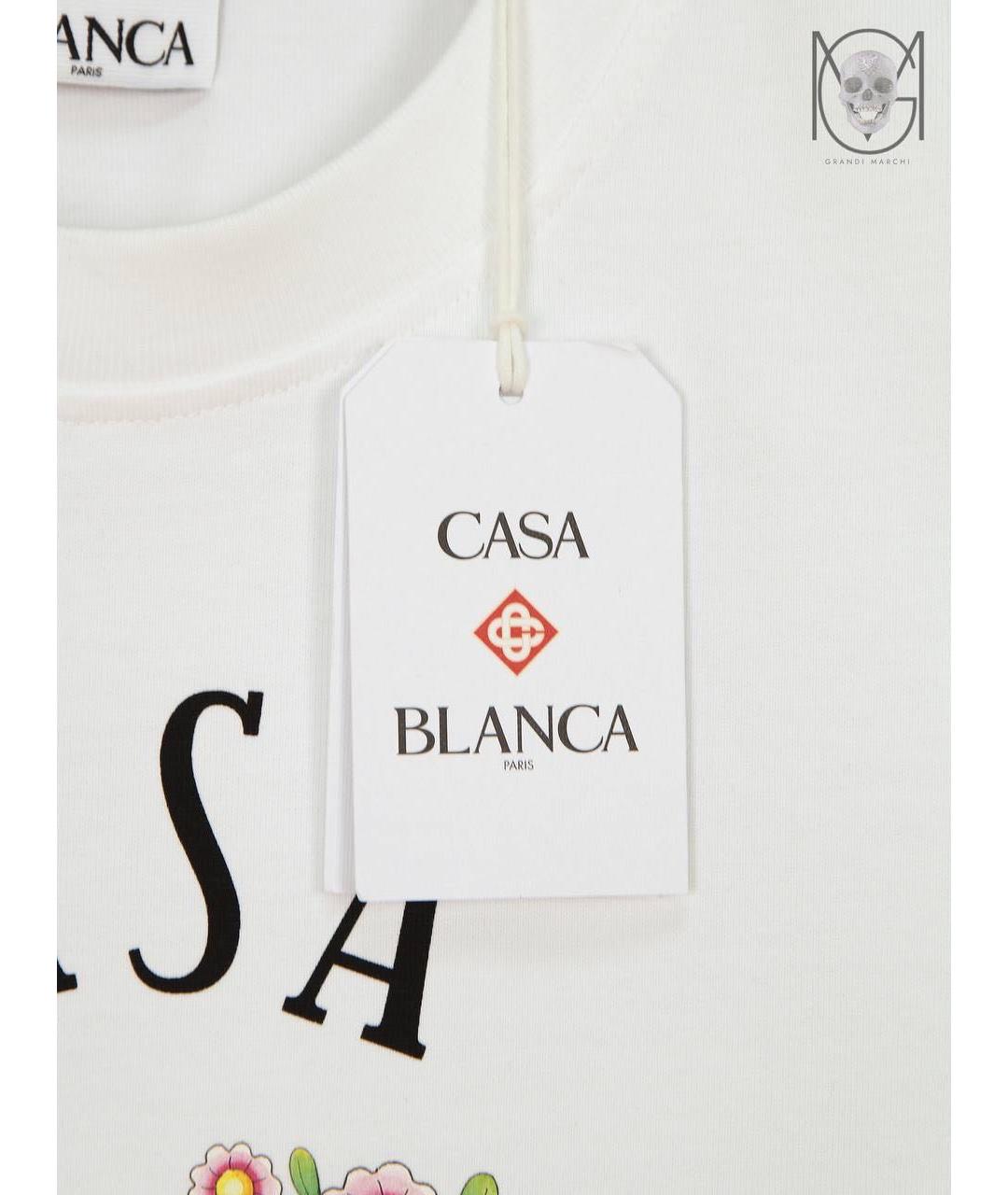 CASABLANCA Белая хлопковая футболка, фото 5