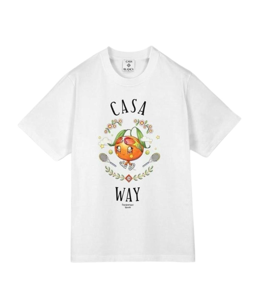 CASABLANCA Белая хлопковая футболка, фото 1