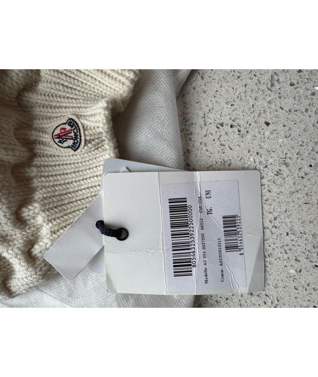 MONCLER Бежевая шерстяная шапка, фото 4