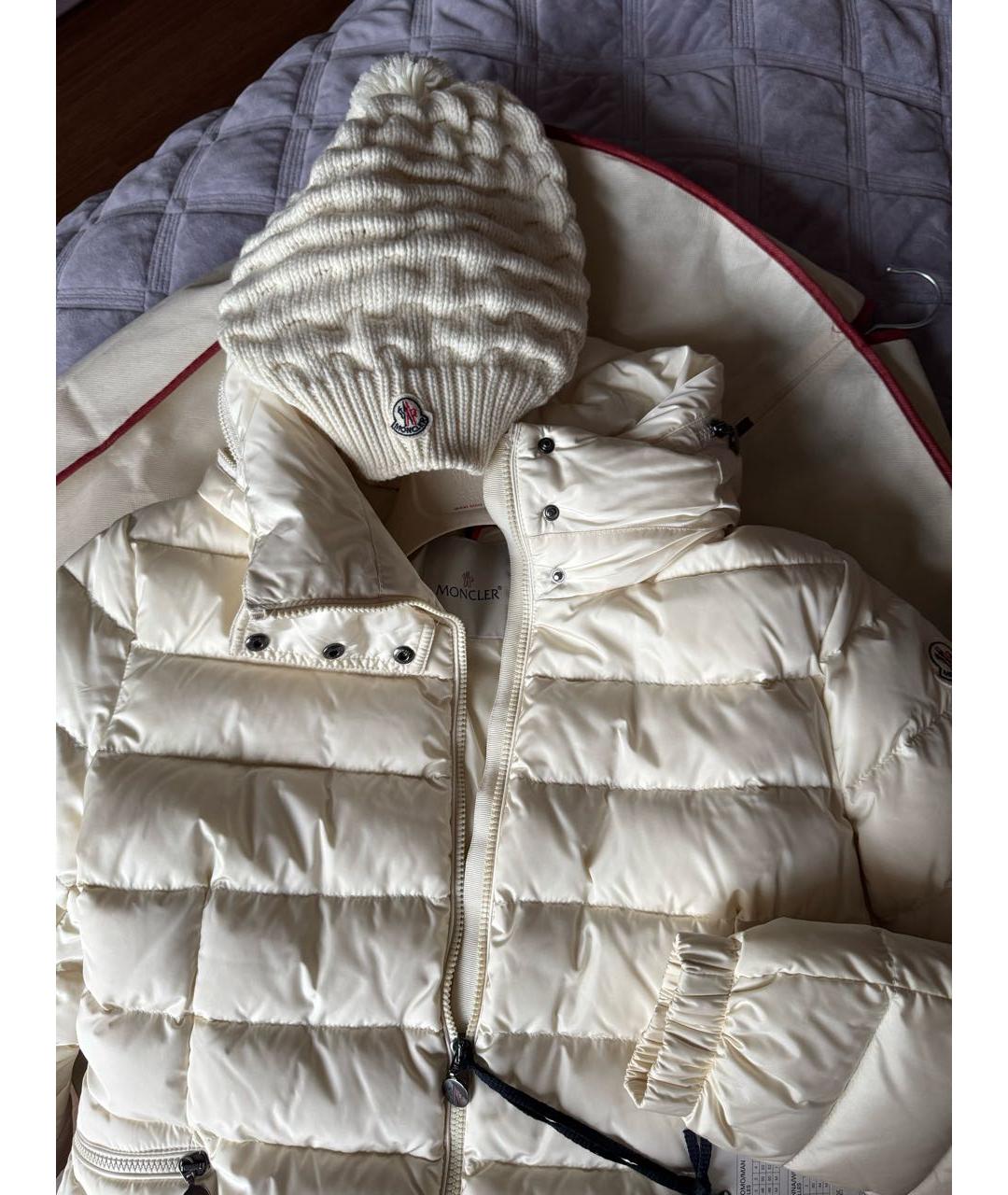 MONCLER Бежевая шерстяная шапка, фото 6