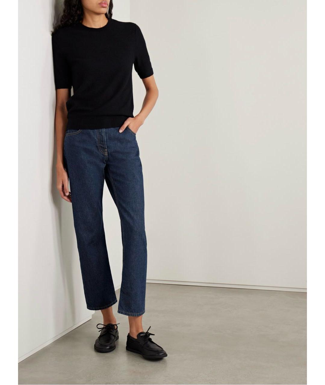 THE ROW Темно-синие хлопковые прямые джинсы, фото 5