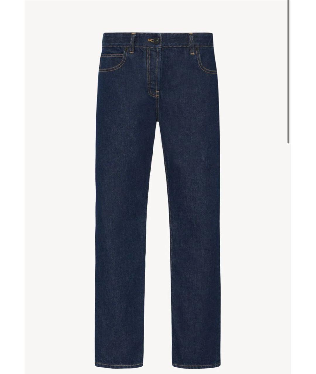 THE ROW Темно-синие хлопковые прямые джинсы, фото 7