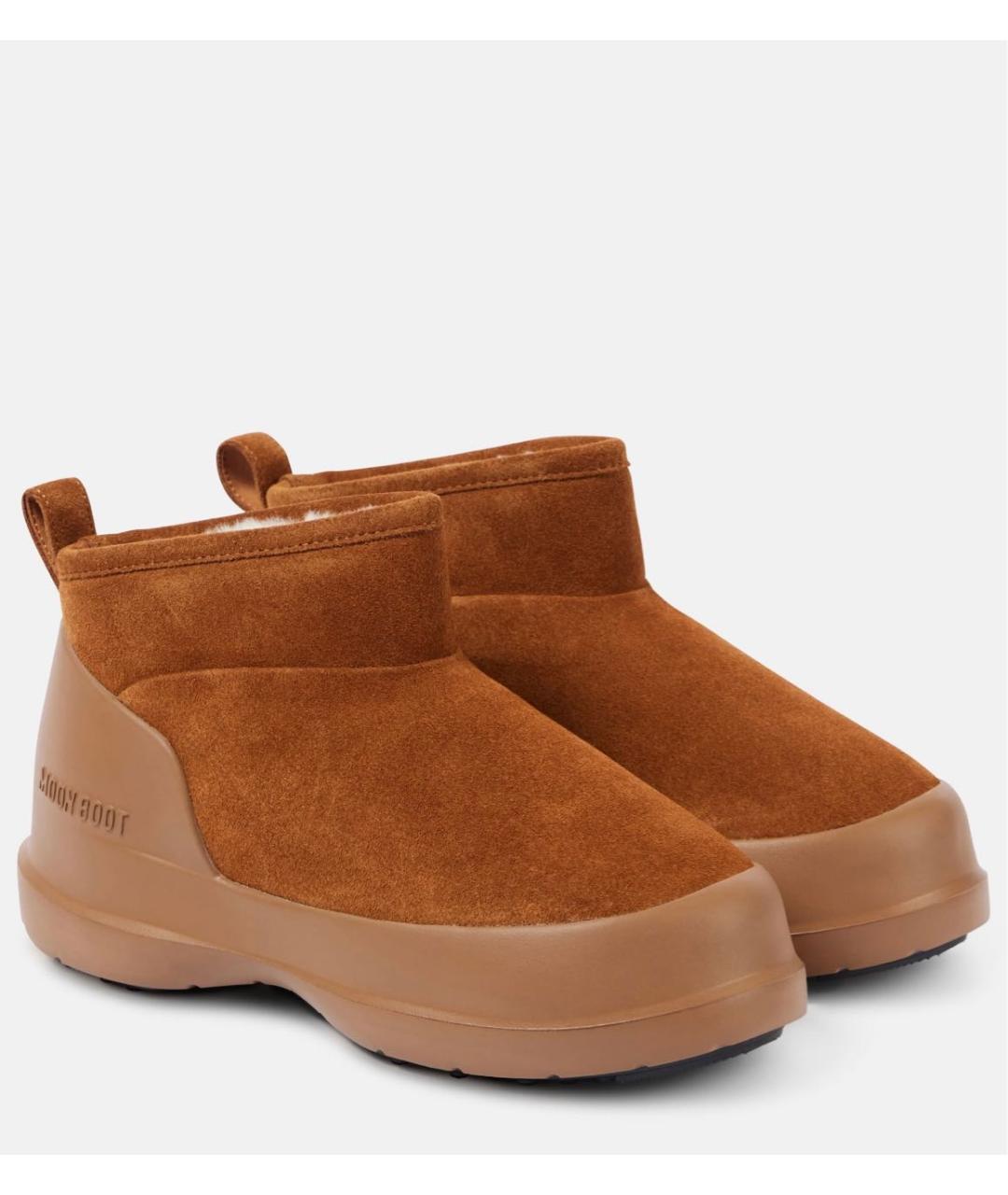 MOON BOOT Коричневые замшевые ботинки, фото 8