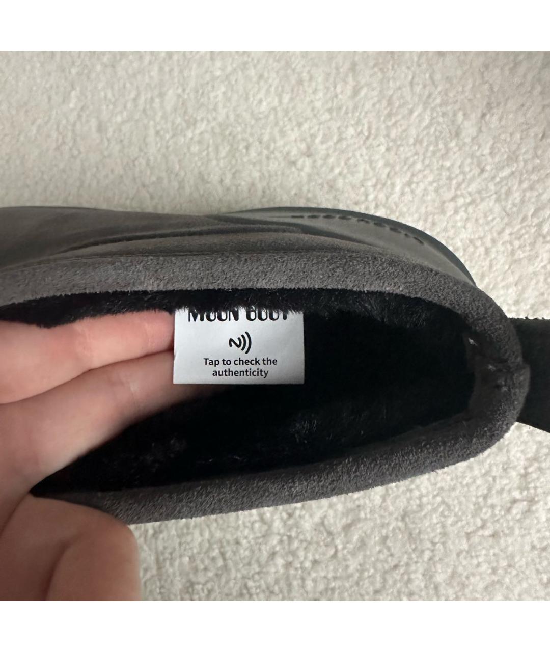 MOON BOOT Серые замшевые ботинки, фото 8
