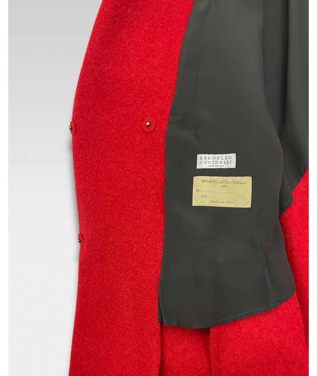 BRUNELLO CUCINELLI Красное шерстяное пальто, фото 4